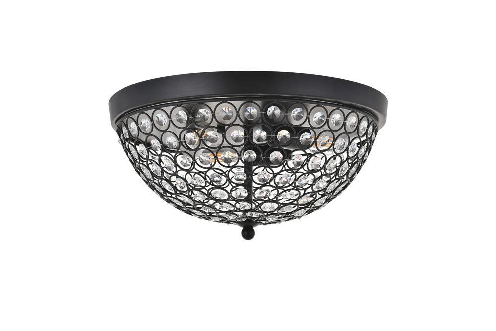 Elegant Furniture & Lighting - Taye 3 light Matte Black Flush Mount - LD5012F13MB veiw 1