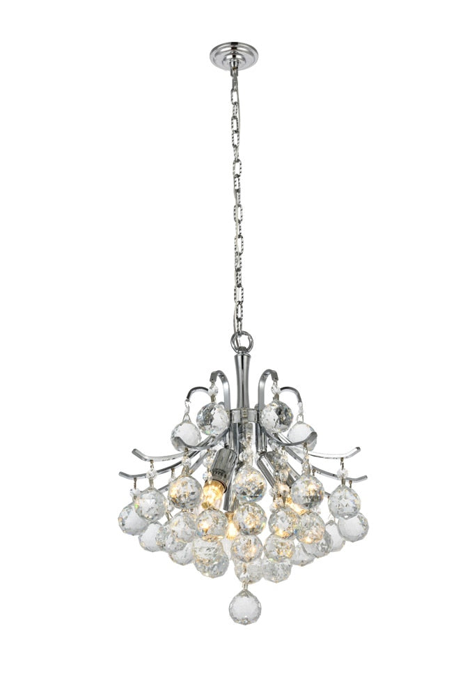 Elegant Furniture & Lighting - Toureg 3 light Chrome Pendant Clear Royal Cut Crystal - V8000D12C/RC veiw 1