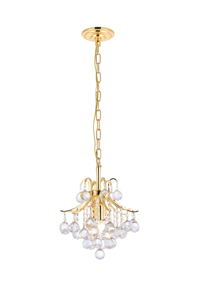 Elegant Furniture & Lighting - Toureg 3 light Gold Pendant Clear Royal Cut Crystal - V8000D12G/RC veiw 1