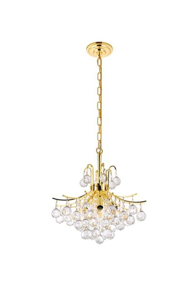 Elegant Furniture & Lighting - Toureg 6 light Gold Pendant Clear Royal Cut Crystal - V8000D16G/RC veiw 1