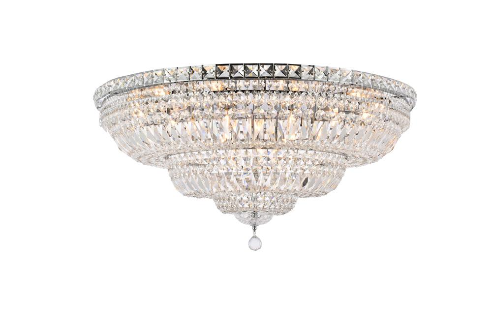Elegant Furniture & Lighting - Tranquil 21 light Chrome Flush Mount Clear Royal Cut Crystal - V2528F36C/RC veiw 1