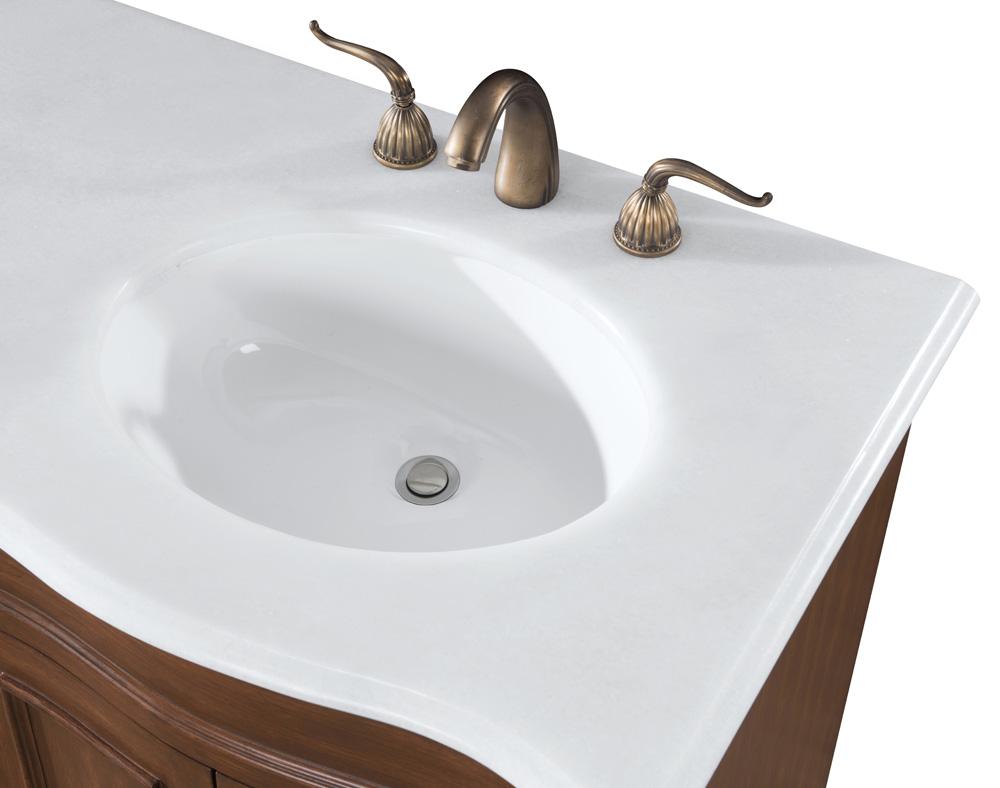 Elegant Furniture & Lighting - Windsor 60 inch Double Bathroom vanity in Teak with ivory white engineered marble - VF-1048-VW veiw 8