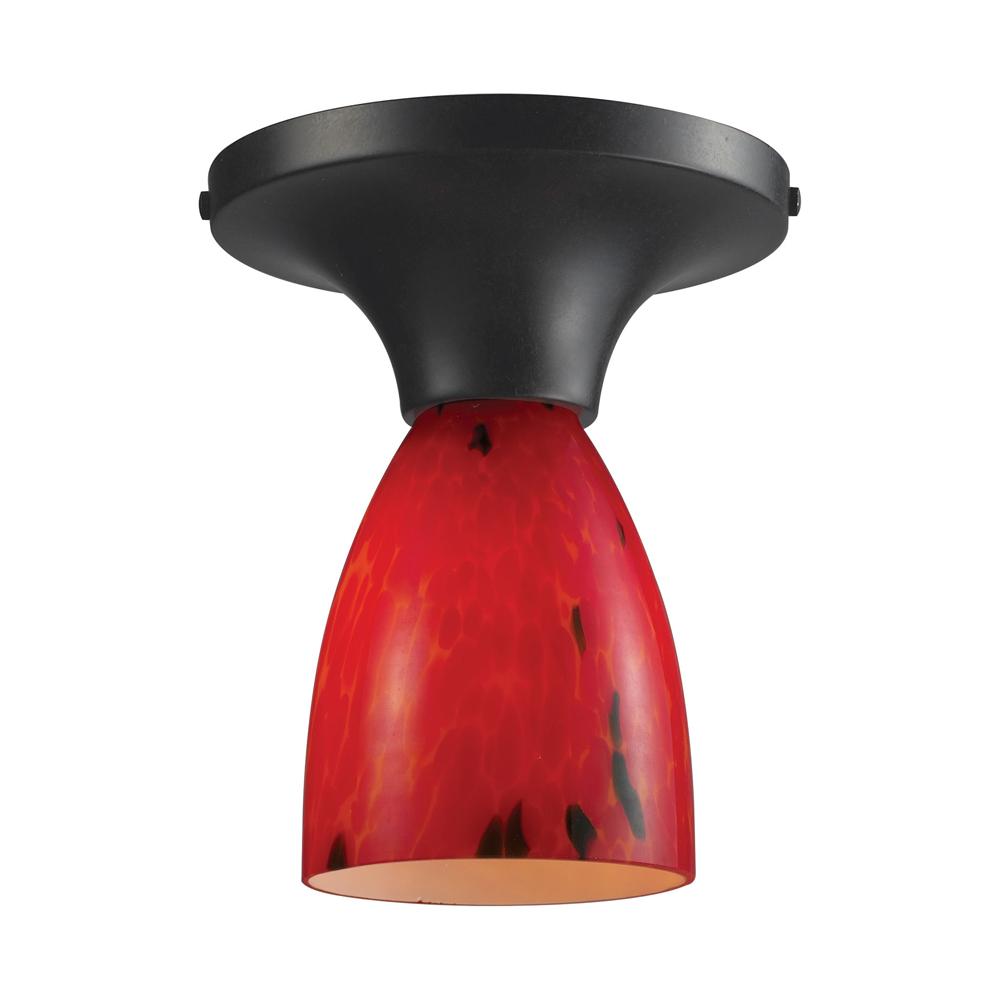 ELK Lighting - Celina 1 Light Semi Flush In Dark Rust And Fire Red - 10152/1DR-FR veiw 1