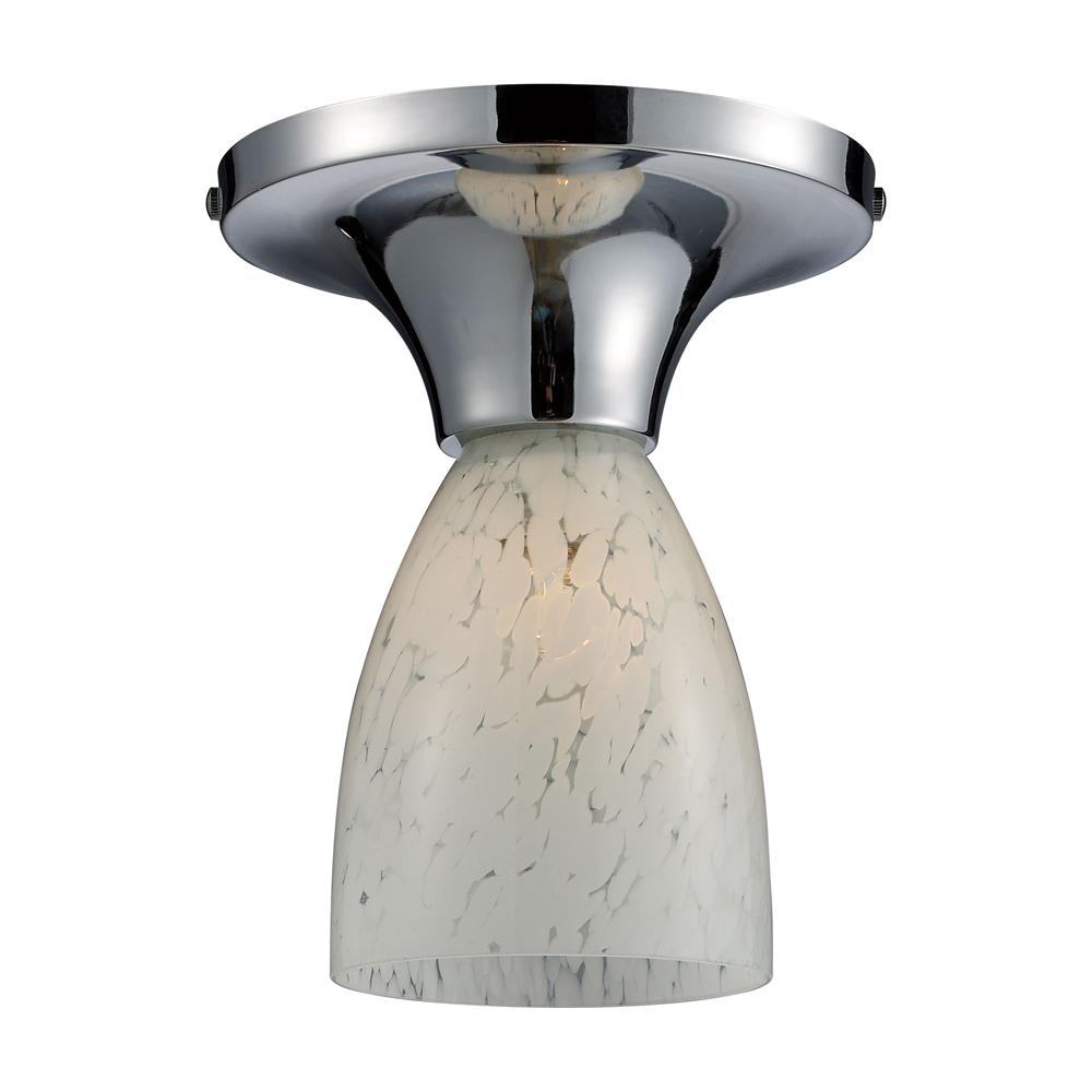 ELK Lighting - Celina 1 Light Semi Flush In Polished Chrome And Snow White - 10152/1PC-SW veiw 1