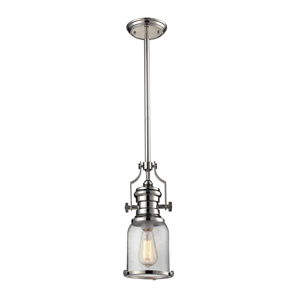 ELK Lighting - Chadwick 1 Light Pendant In Polished Nickel And Seeded Glass - 67732-1 veiw 1