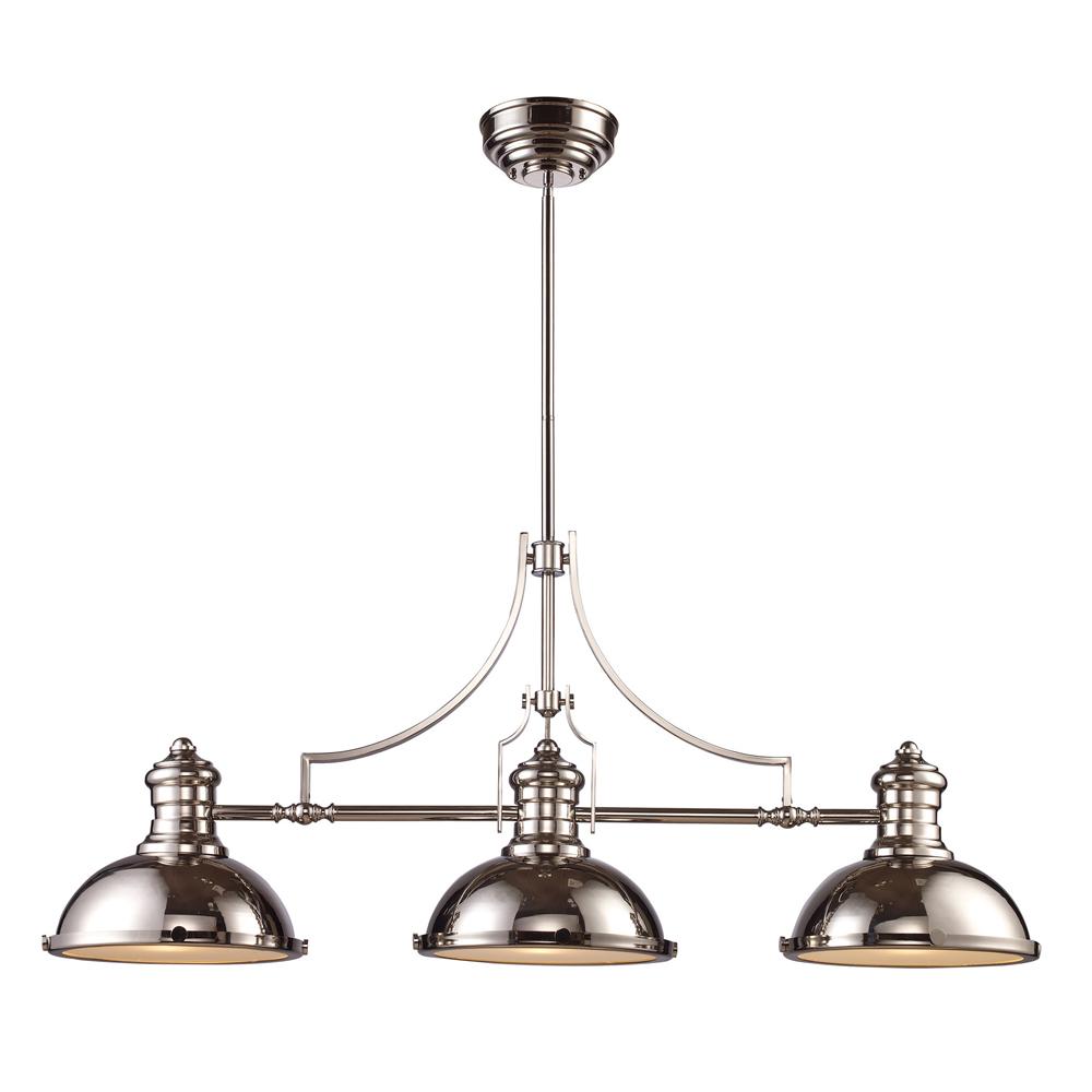 ELK Lighting - Chadwick 3 Light Billiard In Polished Nickel - 66115-3 veiw 1
