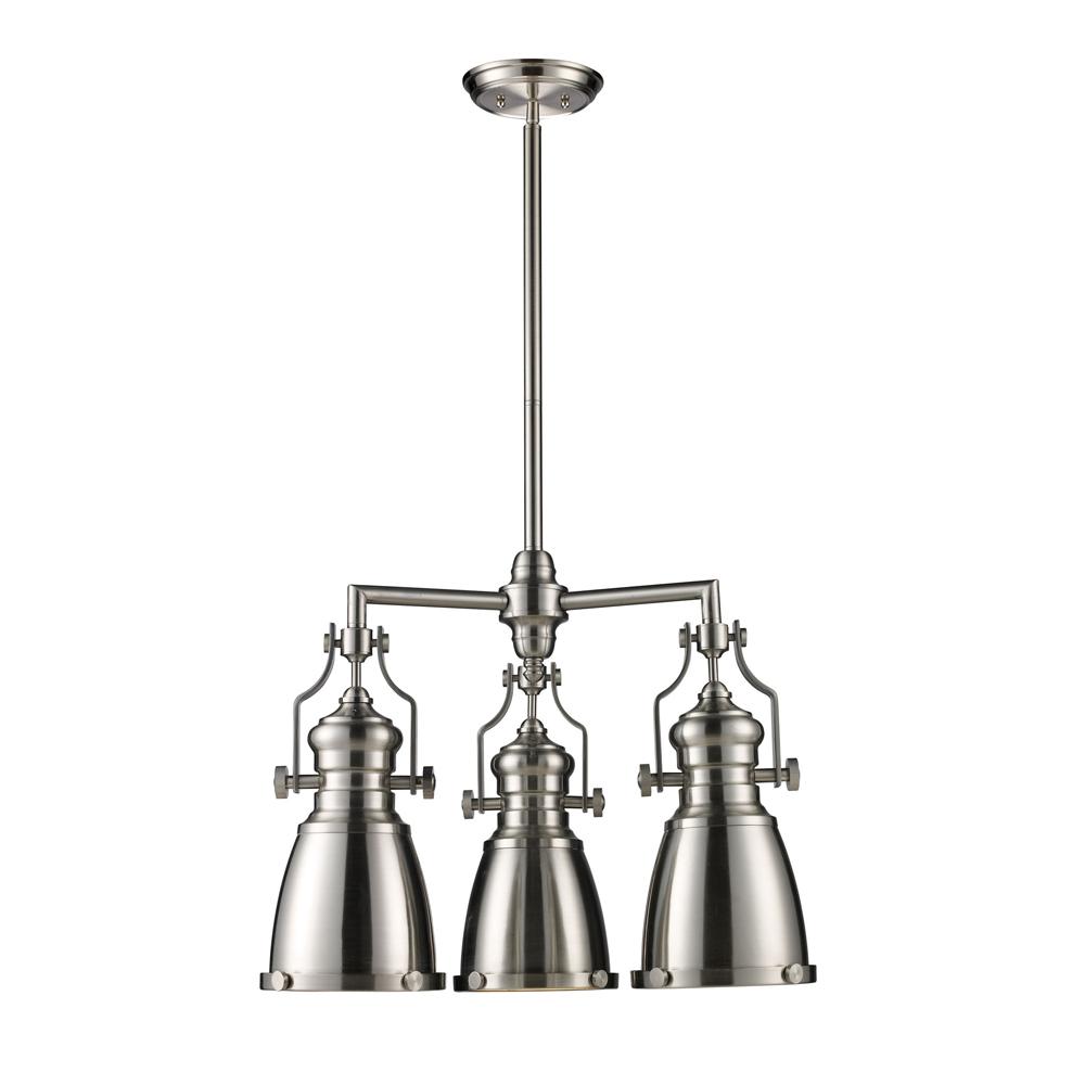 ELK Lighting - Chadwick 3 Light Chandelier In Satin Nickel - 66120-3 veiw 1