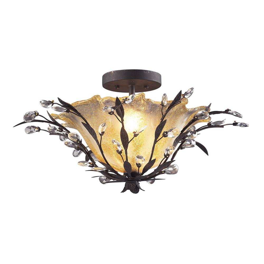 ELK Lighting - Circeo 2 Light Flushmount In Deep Rust And Caramel Glass - 8059/2 veiw 1