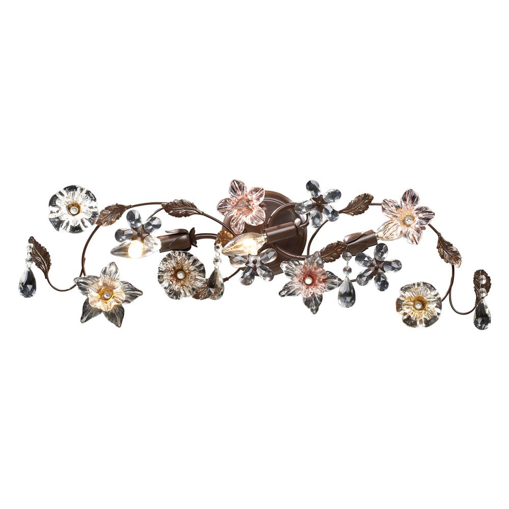 ELK Lighting - Cristallo Fiore 3 Light Vanity In Deep Rust With Crystal Florets - 20075/3 veiw 1