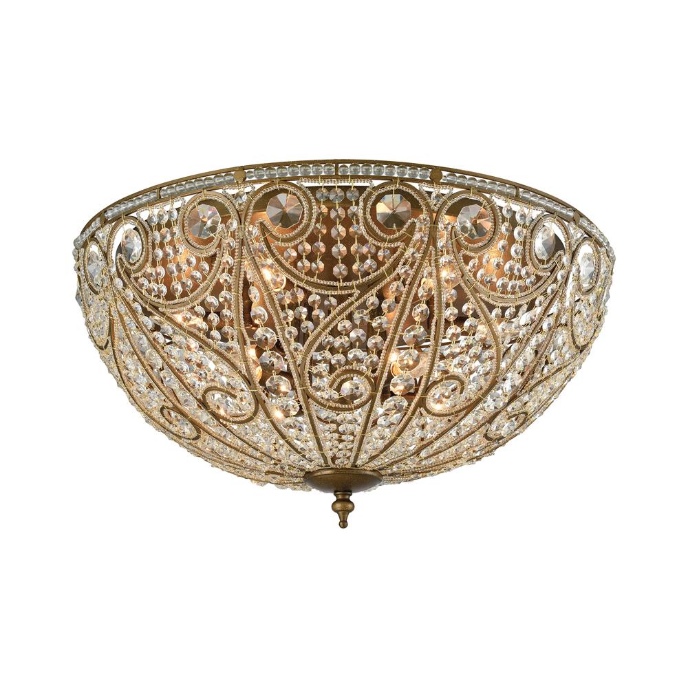 ELK Lighting - Elizabethan 10 Light Flush In Dark Bronze - 15964/10 veiw 1