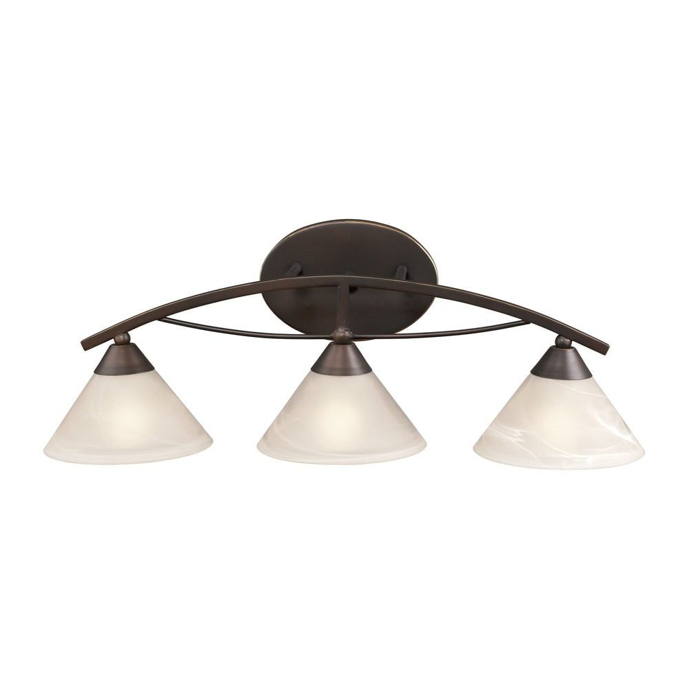 ELK Lighting - Elysburg 3 Light Vanity In Oil Rubbed Bronze And White Glass - 17642/3 veiw 1