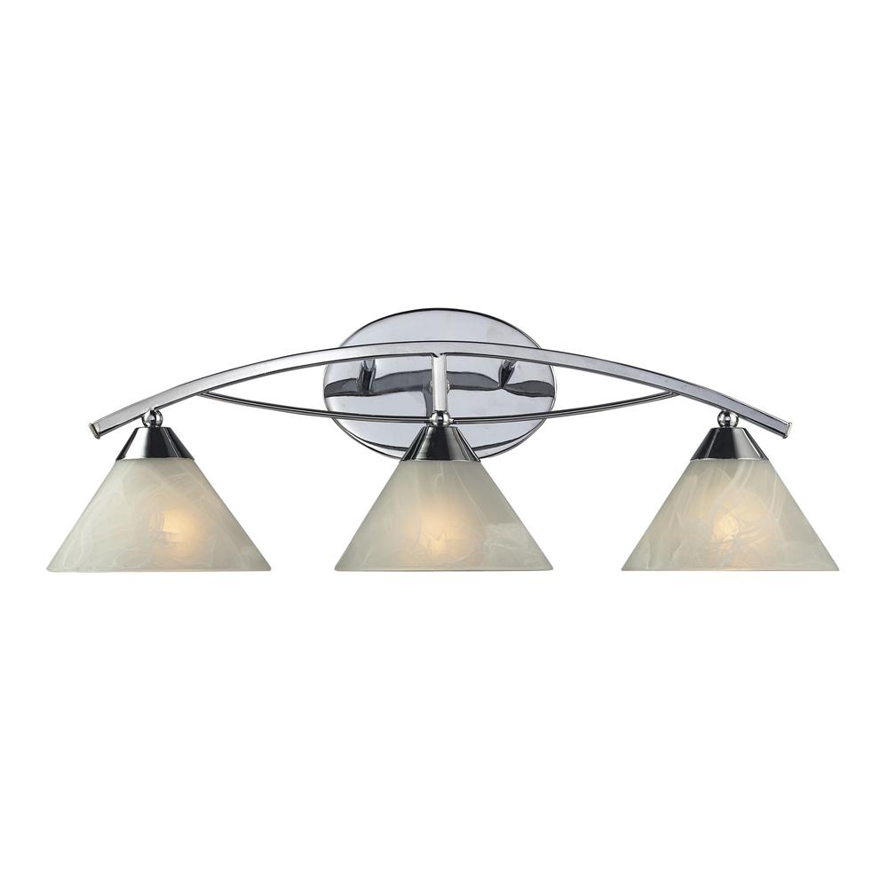 ELK Lighting - Elysburg 3 Light Vanity In Polished Chrome And White Glass - 17023/3 veiw 1