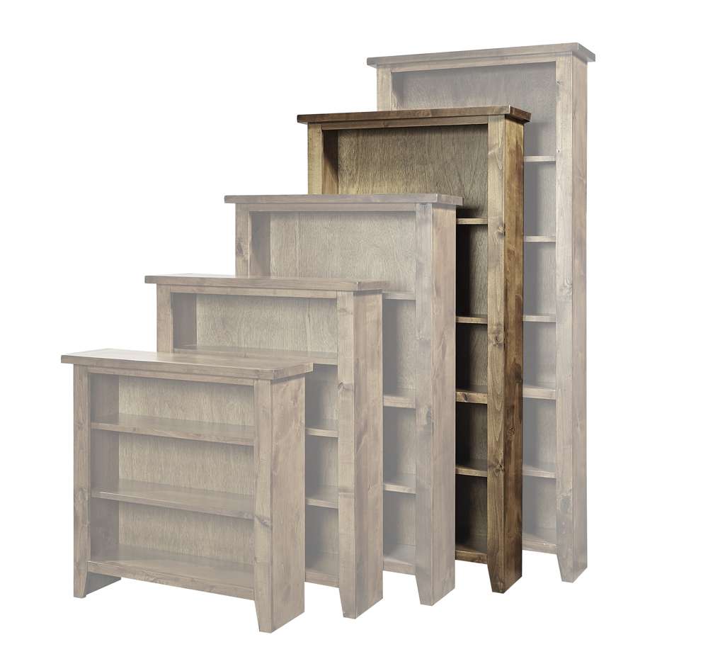 Emery Park - Alder Grove Bookcase 74inH 1 fixed & 3 adj shelves in Brindle Finish - WDG3472-BDL veiw 1