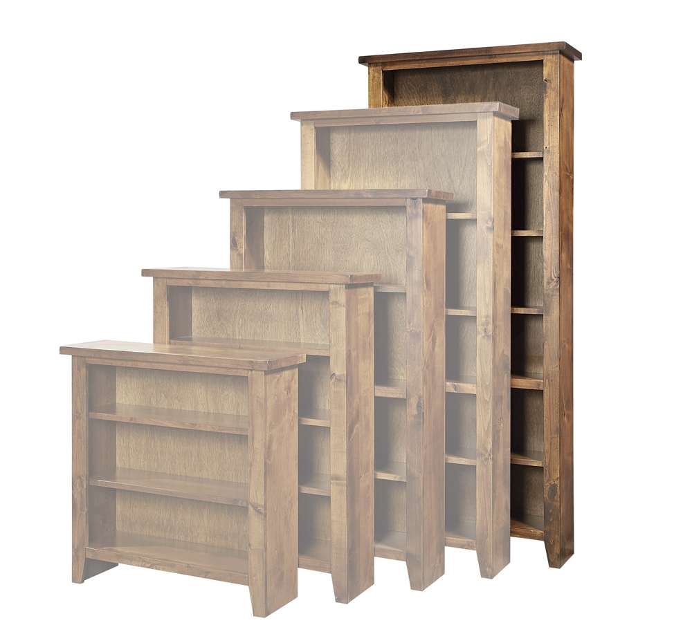 Emery Park - Alder Grove Bookcase 84inH 1 fixed & 4 adj shelves in Fruitwood Finish - DG3484-FRT veiw 1