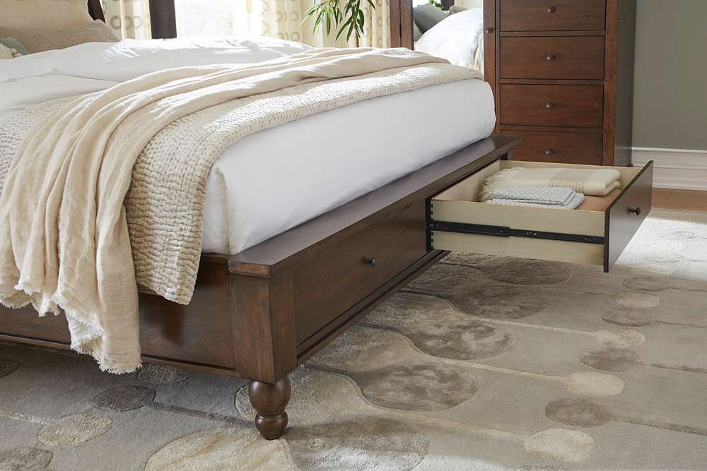 Emery Park - Cambridge Queen Storage Panel Bed in Classic Cherry Finish veiw 3