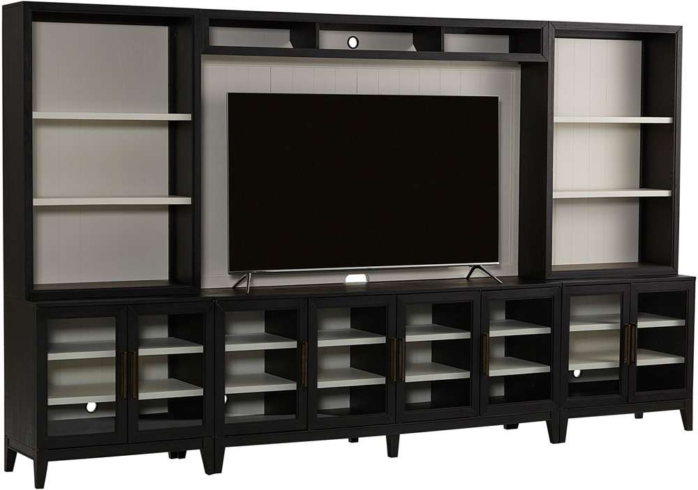 Emery Park - Camden Entertainment Wall in Domino Finish veiw 1