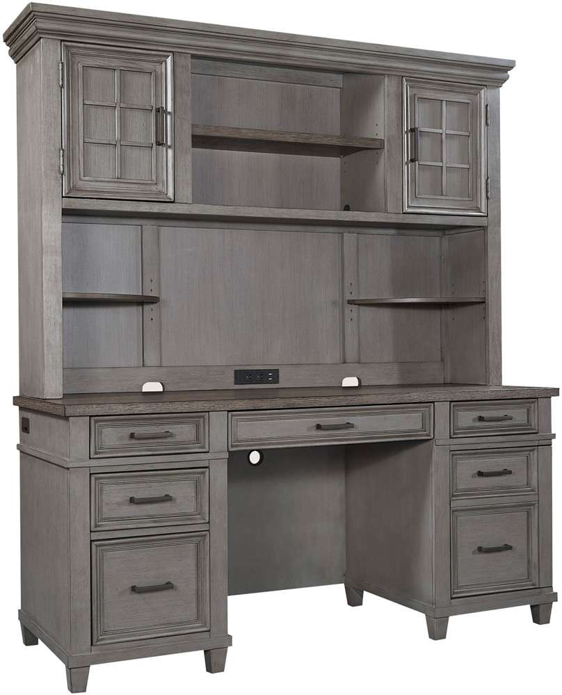 Emery Park - Caraway Credenza & Hutch in Aged Slate Finish veiw 1