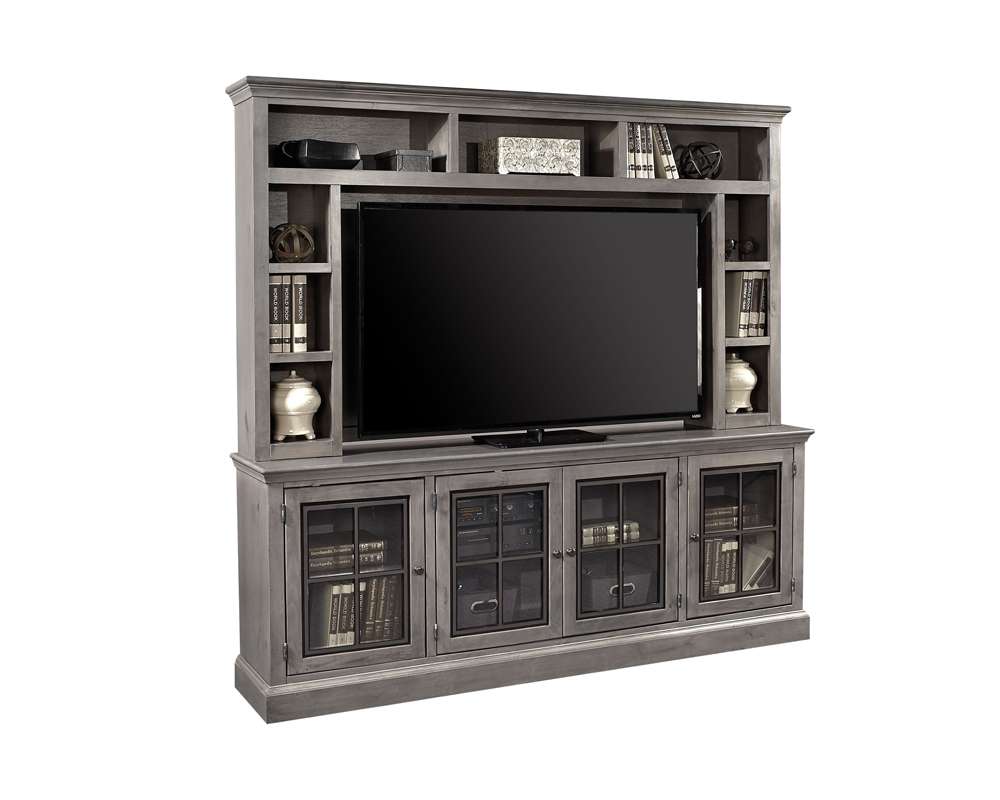 Emery Park - Churchill 85in Console & Hutch in Smokey Grey Finish veiw 1