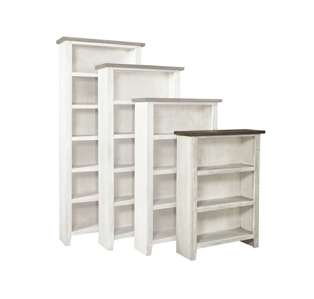 Emery Park - Eastport 48in Bookcase w/ 2 fixed shelves in Drifted White Finish - WME3448-DWT veiw 1
