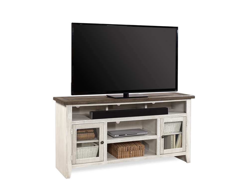 Emery Park - Eastport 65in Console w/ 2 Doors in Drifted White Finish - WME1065-DWT veiw 1
