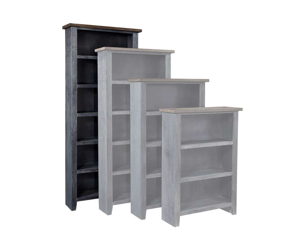 Emery Park - Eastport 84in Bookcase w/ 5 fixed shelves in Drifted Black Finish - WME3484-DBK veiw 1