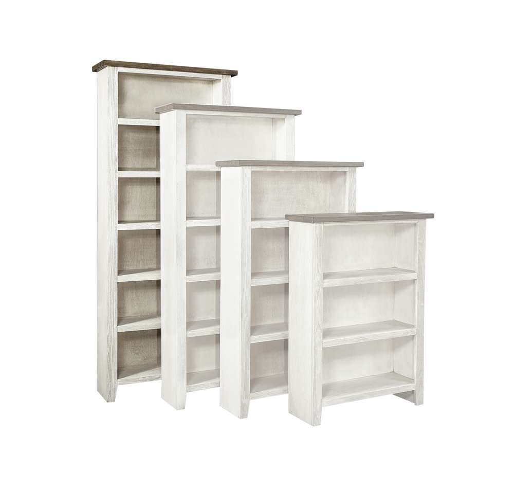 Emery Park - Eastport 84in Bookcase w/ 5 fixed shelves in Drifted White Finish - WME3484-DWT veiw 1