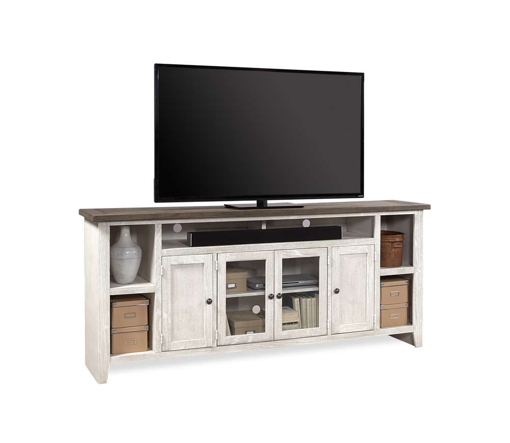 Emery Park - Eastport 84in Console w/ 4 Doors in Drifted White Finish - WME1036-DWT veiw 1