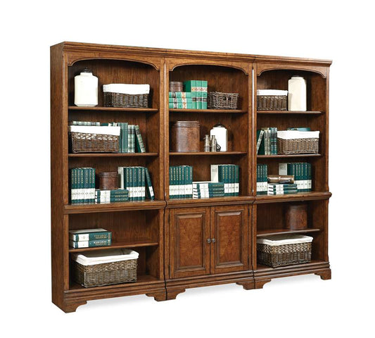 Emery Park - Hawthorne Open Bookcase in Carmel Brown Finish - I26-333-1 veiw 2