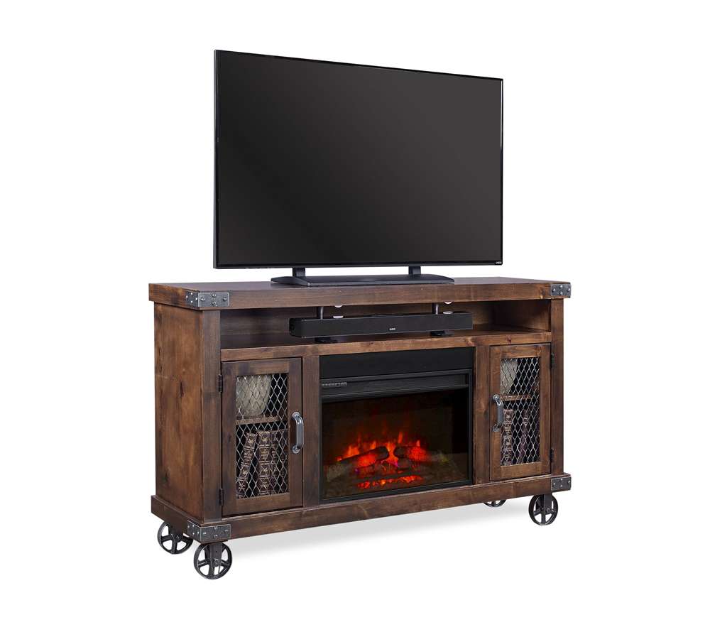 Emery Park - Industrial 62in Fireplace Console in Tobacco Finish - DN1901-TOB veiw 1