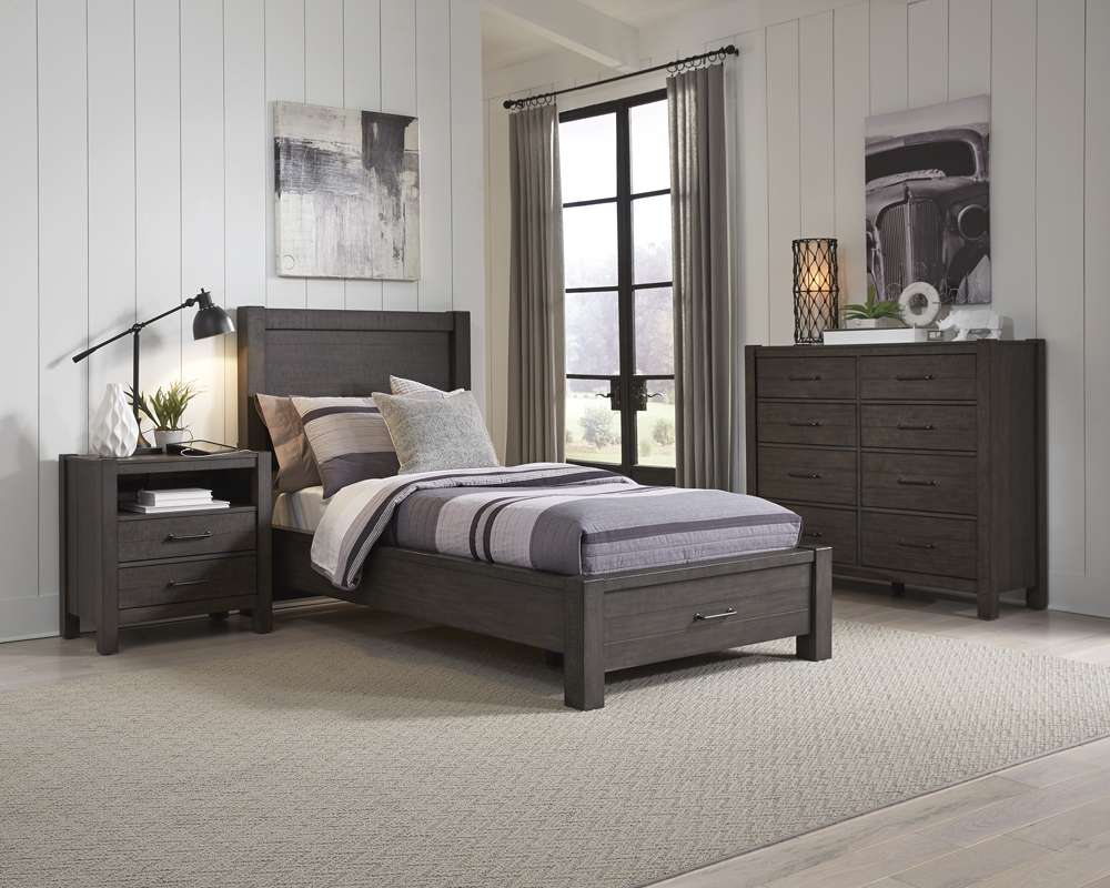Emery Park - Mill Creek Full Panel Storage Bed in Carob Finish