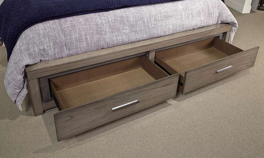 Emery Park - Modern Loft Queen Panel Storage Bed in Greystone Finish veiw 2