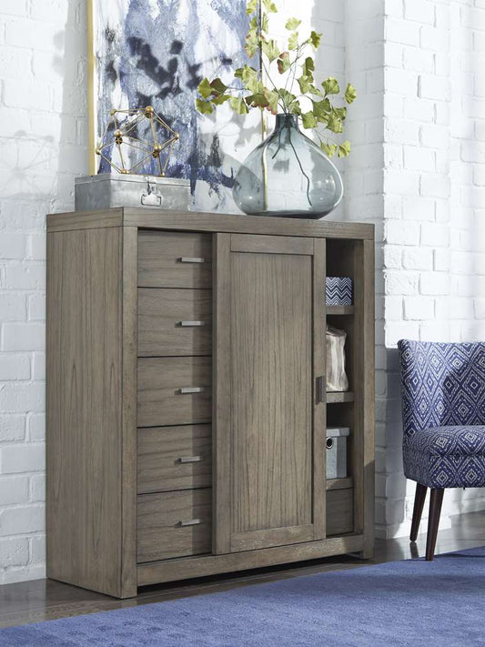 Emery Park - Modern Loft Sliding Door Chest in Greystone Finish - IML-457-GRY veiw 2