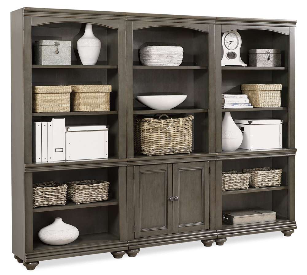 Emery Park - Oxford Bookcase Wall in Peppercorn Finish