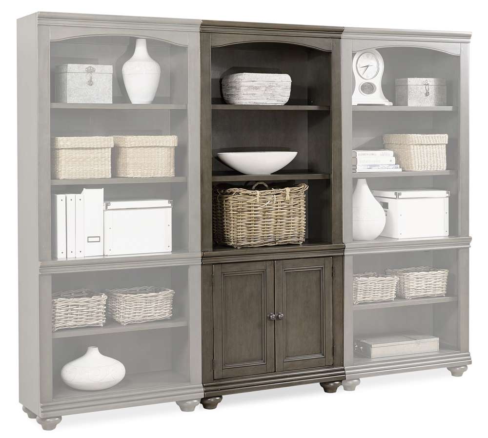 Emery Park - Oxford Door Bookcase in Peppercorn Finish - I07-332-PEP