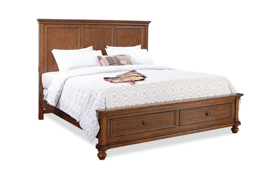 Emery Park - Oxford King Panel Storage Bed in Whiskey Brown Finish