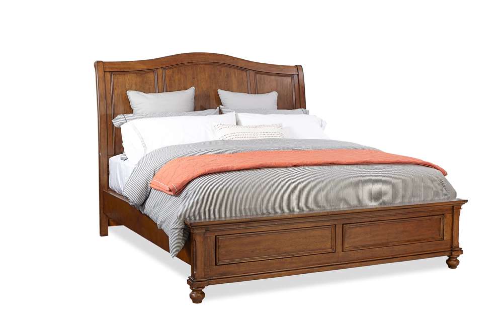 Emery Park - Oxford Queen Sleigh Bed in Whiskey Brown Finish