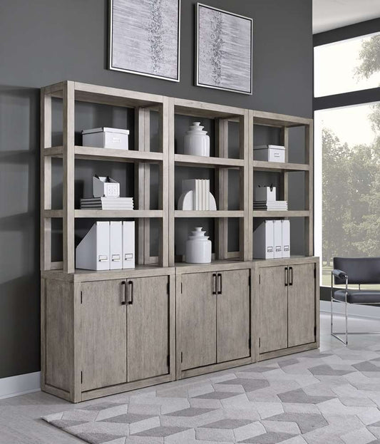 Emery Park - Platinum Door Bookcase in Gray Linen Finish - I251-332-2 veiw 2