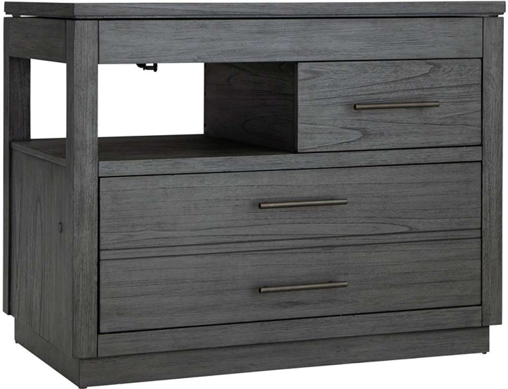Emery Park - Preston Workstation Combo File w/ Lift Top in Urbane Grey Finish - I597-380
