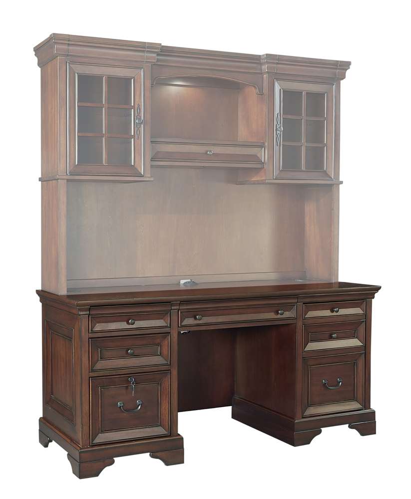 Emery Park - Richmond 66in Credenza Desk in Brown Burgundy Finish - I40-316