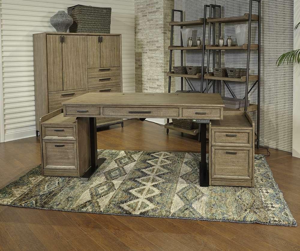 Emery Park - Trellis Rolling File Cabinet in Desert Brown Finish - I287-346 veiw 2