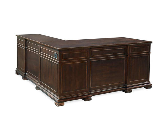 Emery Park - Weston L-Shaped Desk in Brown Ale Finish veiw 2