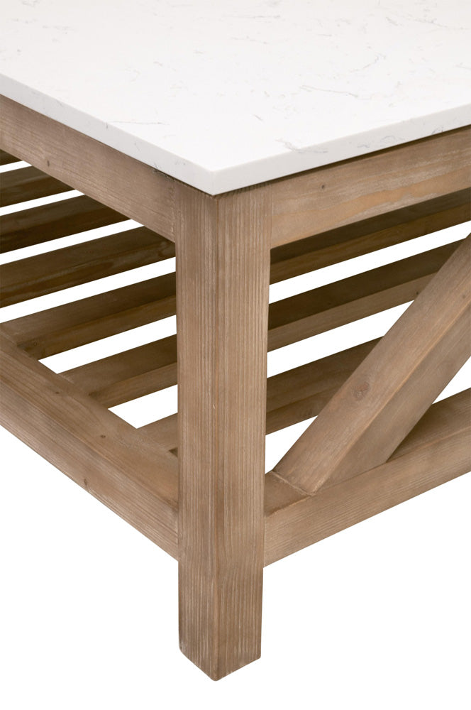 Essentials For Living - Bella Antique Spruce Square Coffee Table - 8019SQ.SGRY-PNE/WHTQ_CLOSEOUT view 5