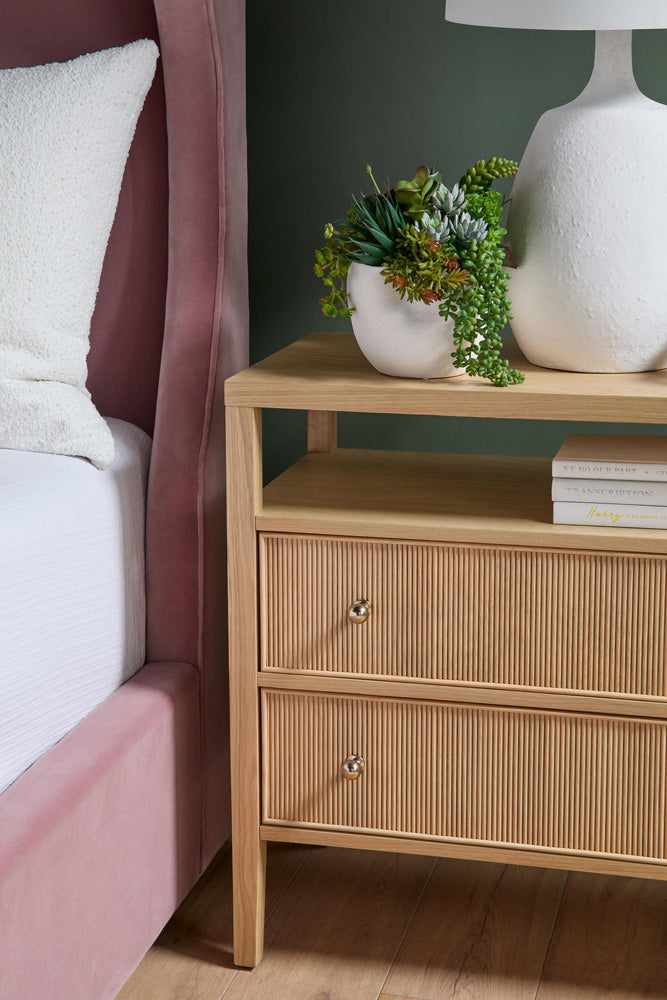 Essentials For Living - Bronze Bay Highland Open Shelf 2-Drawer Nightstand - 5257.NAT-OAK view 12
