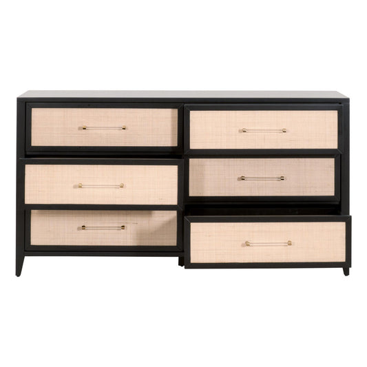 Essentials For Living - Traditions Holland 6-Drawer Double Dresser - 6148.B-BLK/NAT_CLOSEOUT view 2