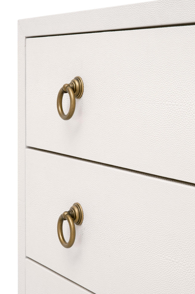 Essentials For Living - Traditions Strand Shagreen 3-Drawer Nightstand - 6120.PRL-SHG/GLD view 9