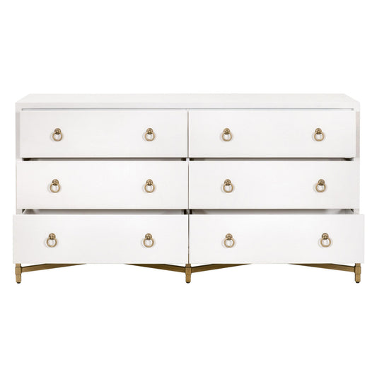 Essentials For Living - Traditions Strand Shagreen 6-Drawer Double Dresser - 6122.PRL-SHG/GLD view 2