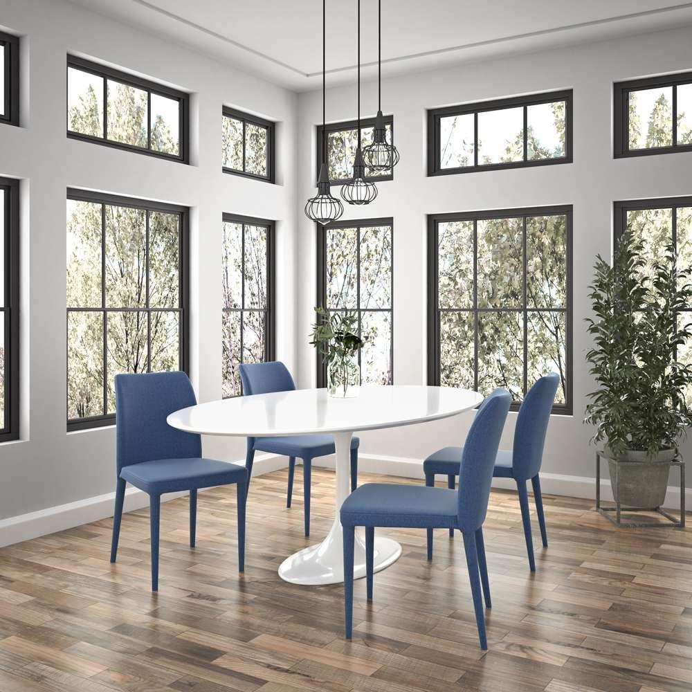 Euro Style - Astrid 79in Oval Table in White - 90280WHT-KIT veiw 5