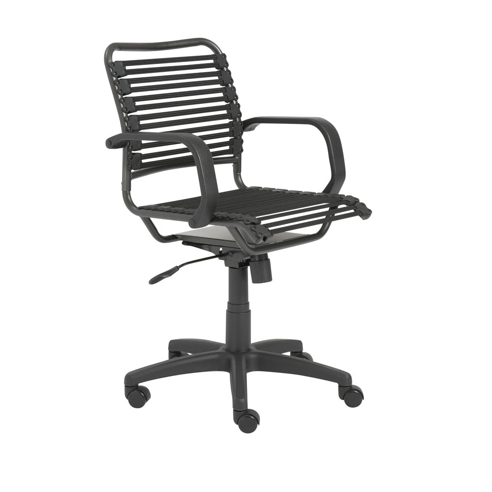 Euro Style - Bungie Flat Mid Back Office Chair, Black/Graphite - 02572BLK veiw 5