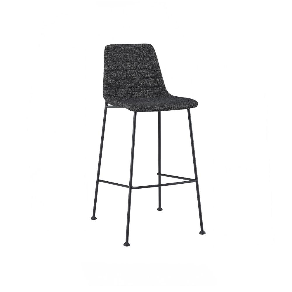 Euro Style - Elma Fabric Bar Stool, Black/Matte Black Legs - Set of 2 - 30554BLK veiw 8