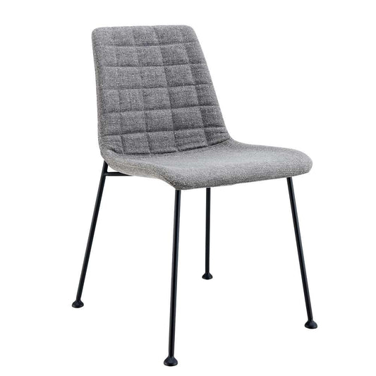 Euro Style - Elma Side Chair in Light Gray Fabric with Matte Black Frame and Legs (Set of 2) - 30558LTGRY veiw 2